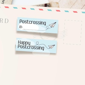 Adesivi ID Postcrossing, Adesivi Postcrossing, Adesivi posta ordinaria, Adesivi Penpal, Adesivi Happy Mail, Adesivi per lettere e cartoline