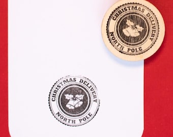 Santa Clause Mail Stamp, Christmas Post Rubber Stamp, Santa Post Stamp, Christmas Delivery Stamp, North Pole Air Mail Stamp