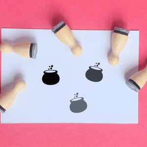 Mini timbro Couldron, Mini timbri in gomma, Piccolo timbro di gomma, Piccolo timbro di gomma, francobolli di Halloween, timbro di gomma di Halloween, timbro per carte