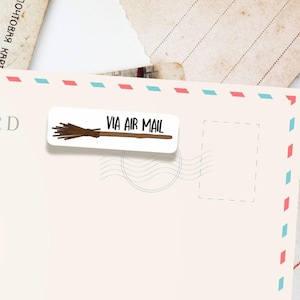 Stickers poste aérienne balai, autocollants post-traverse, autocollants courrier postal, autocollant correspondant, autocollants courrier joyeux, autocollants lettres et cartes postales