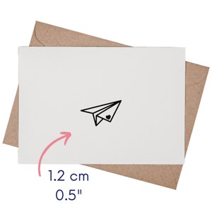 Paper airplane mini rubber stamp, Small rubber stamp, Tiny rubber stamps, Postcrossing rubber stamp, Happy mail Stamps for card making image 2