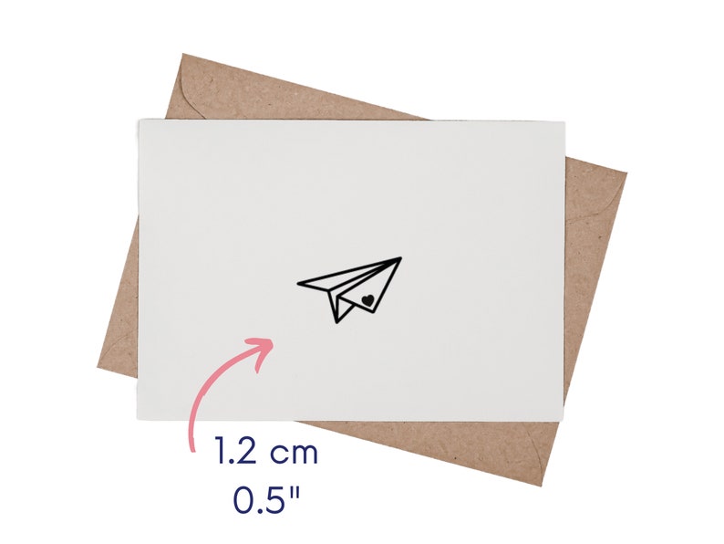 Paper airplane mini rubber stamp, Small rubber stamp, Tiny rubber stamps, Postcrossing rubber stamp, Happy mail Stamps for card making image 2