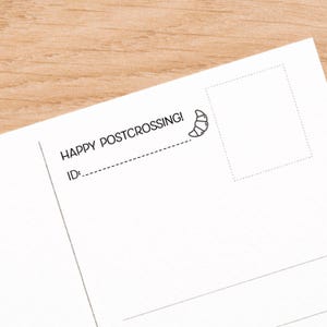 Croissant Happy Postcrossing ID stamp, carte postale de timbre en caoutchouc Postcrossing ID, tampon de carte, timbre en caoutchouc Postcrossing, fournitures postcrossing