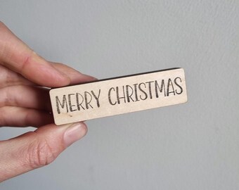 Merry Christmas Stamp for Card Making, Merry Christmas Text Stamp, Rubber Stamp Christmas Card Stamps, Christmas Stamp Card