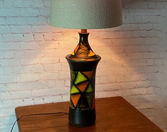 Bitossi Monumental Table Lamp Aldo Londi Vetrata Lamp Italian Table Lamp Mid Century Table Lamp Geometric Table Lamp