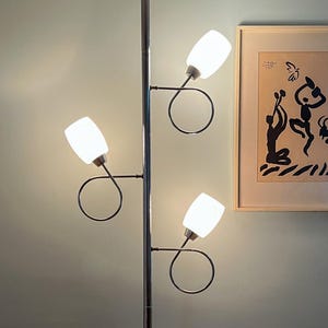 Tension Pole Lamp MCM Pole Lamp Mid Century Modern Tension Pole Lamp Chrome Tension Pole Lamp