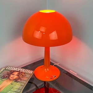 Gilbert Softlite Lamp Acrylic Mushroom Lamp Vintage Orange Mushroom Lamp Boho Style Lamp Plastic Dome Lamp