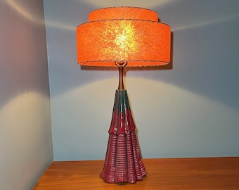 Lámpara de mesa de mediados de siglo Lámpara de mesa Lámpara de mesa de mediados de siglo Lámpara de mesa de cerámica vintage Lámpara de mesa Boho