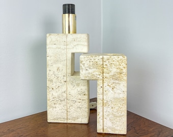 Lámpara de travertino Fratelli Mannelli, diseño moderno brutalista italiano