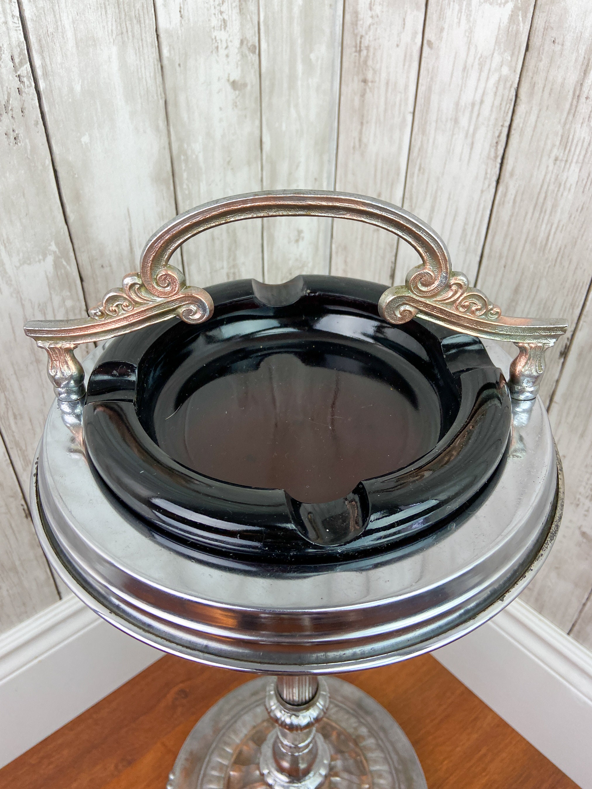 Vintage Standing Ashtray Vintage Chrome Ashtray Ashtray Stand Vintage Chrome Standing Ashtray