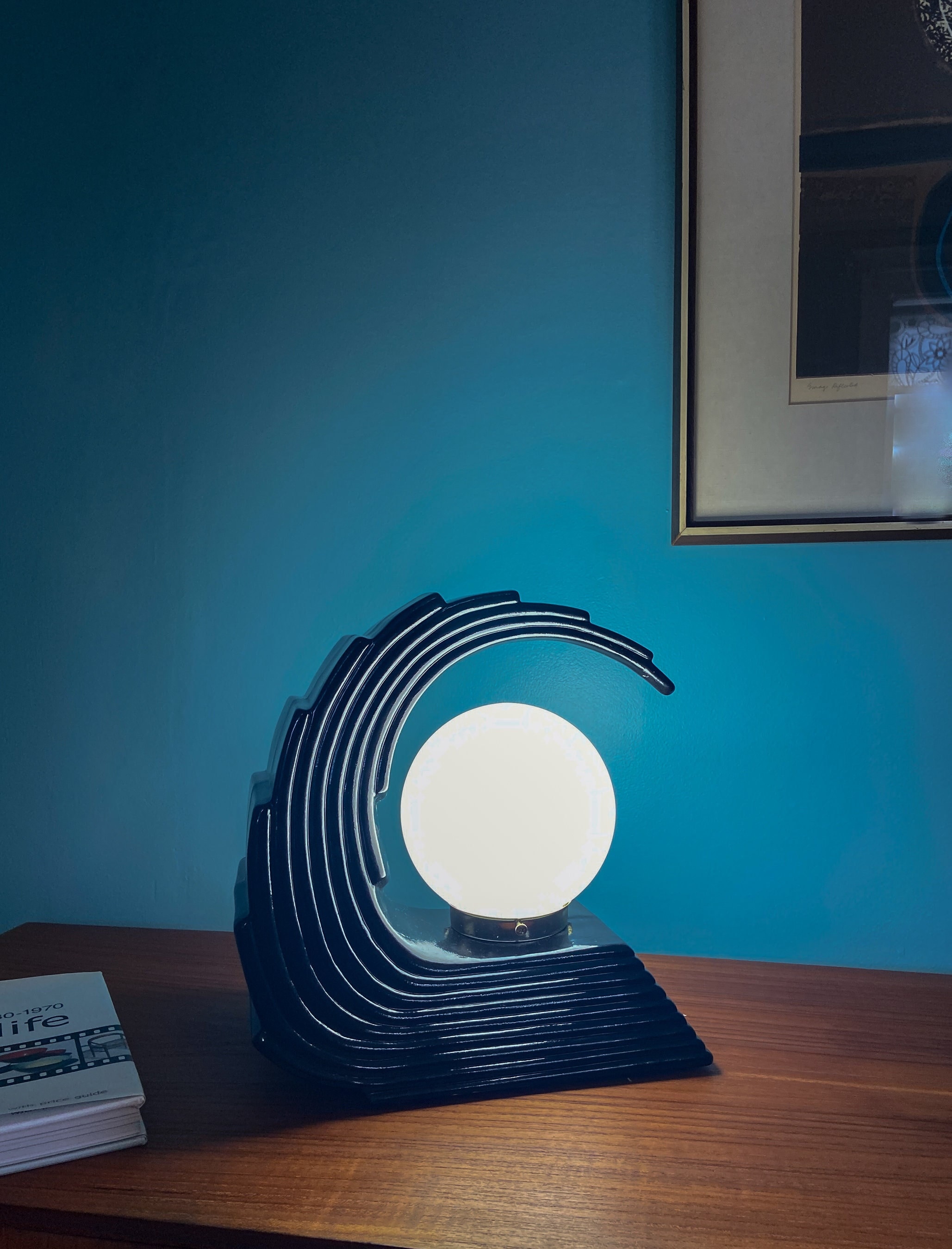 Art Deco Wave Lamp Art Deco Revival Wave Lamp Post Modern Art Deco Lamp