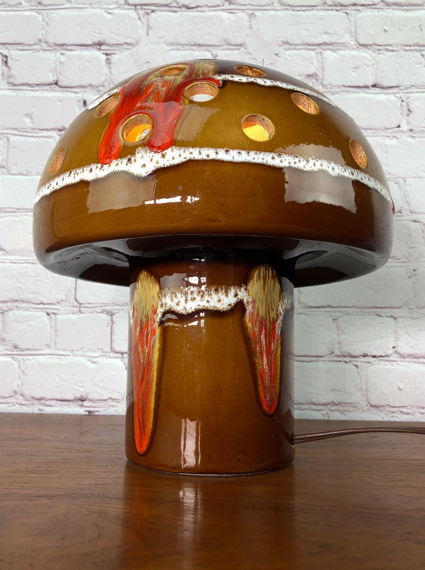 Mushroom Table Lamp, Maurice Chalvignac Art Pottery Lamp, Fat Lava Lamp