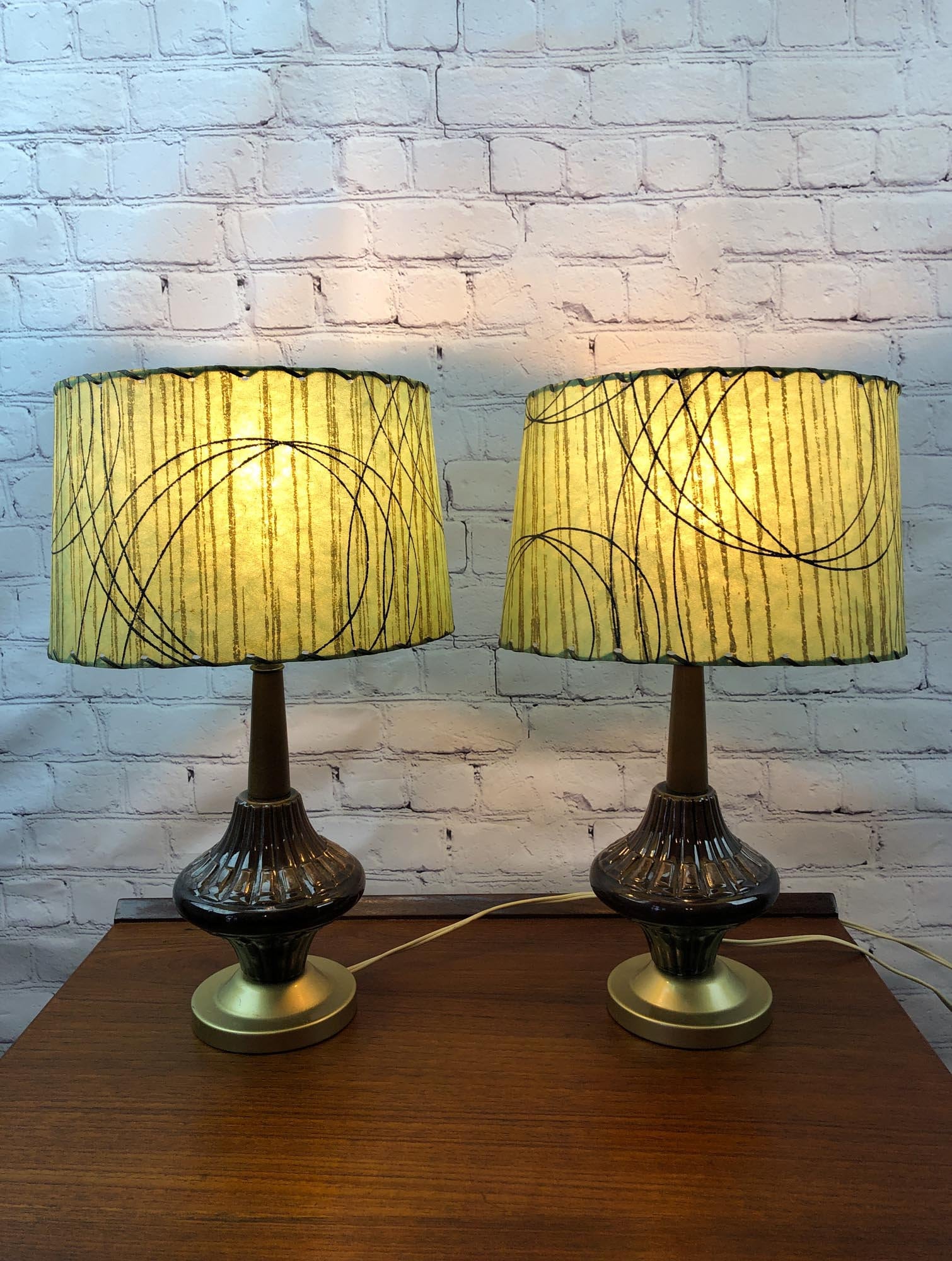Mid Century Bedside Lamps (PRICE is for PAIR), Ceramic Table Lamps
