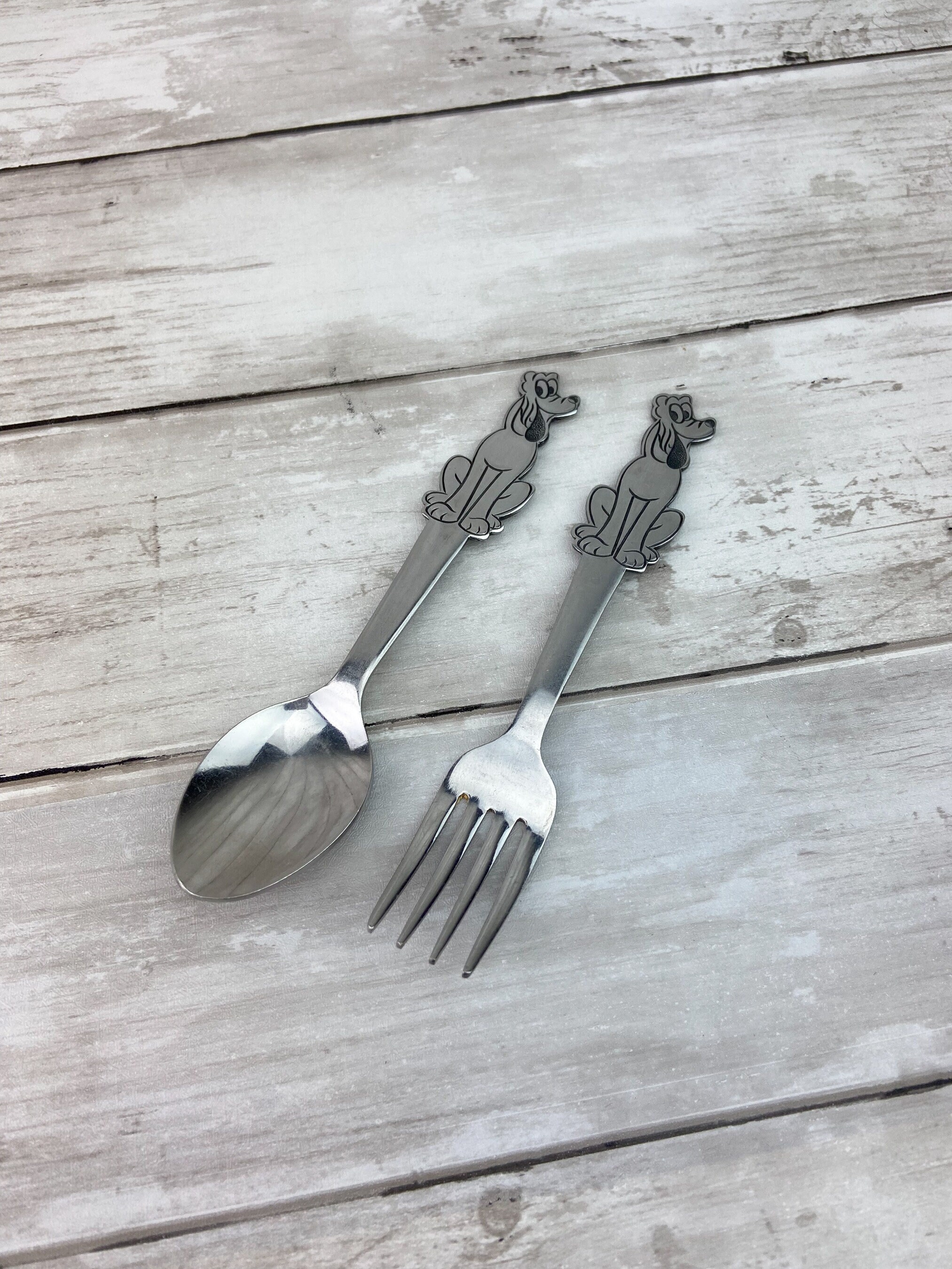 Pluto Spoon Fork Walt Disney Productions Stainless by Bonny Japan