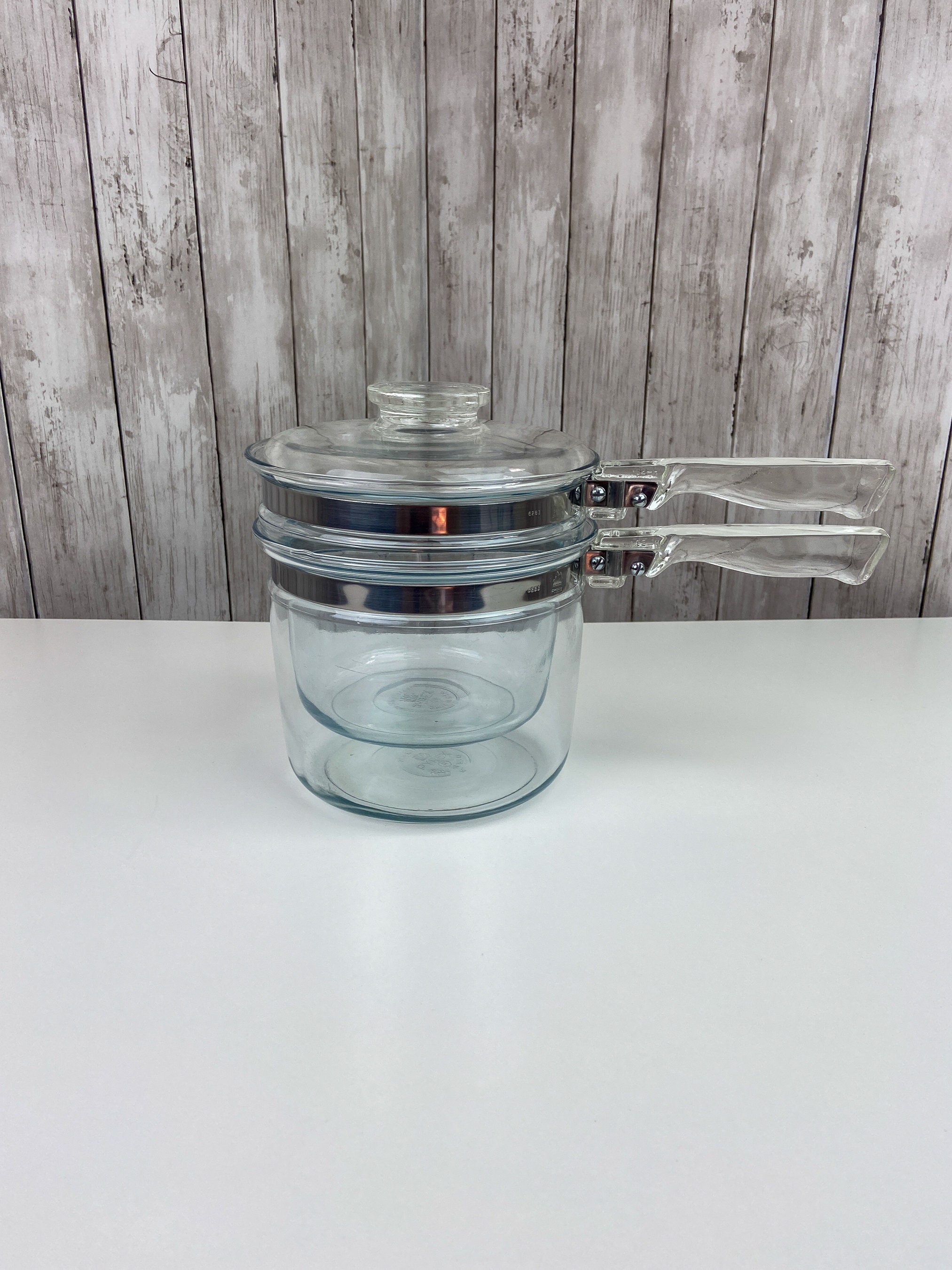 Pyrex Double Boiler Flameware Vintage Pyrex Glass Glass Double Boiler