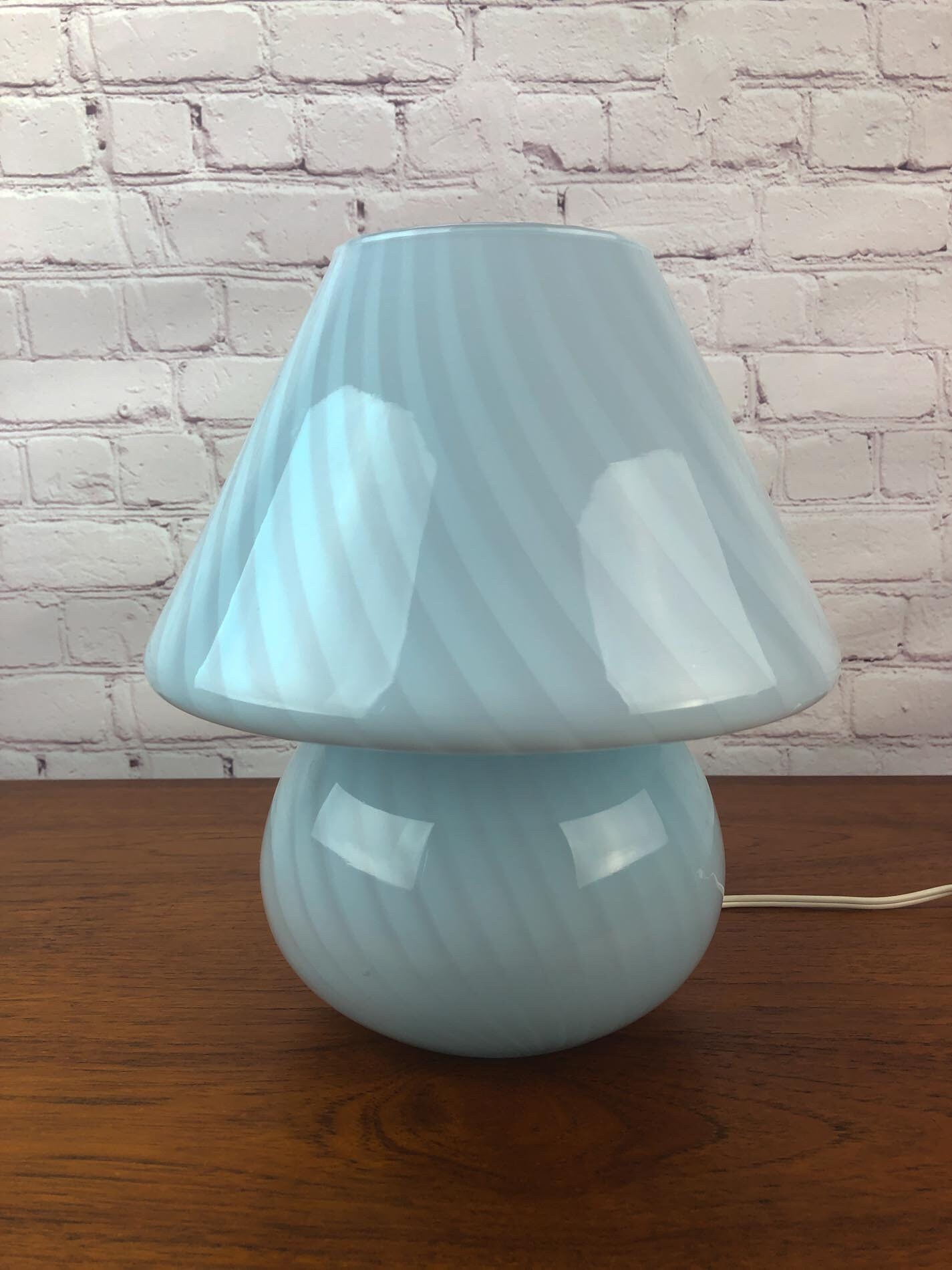 Murano Mushroom Lamps, Murano Mushroom Glass Lamps, Murano Swirl