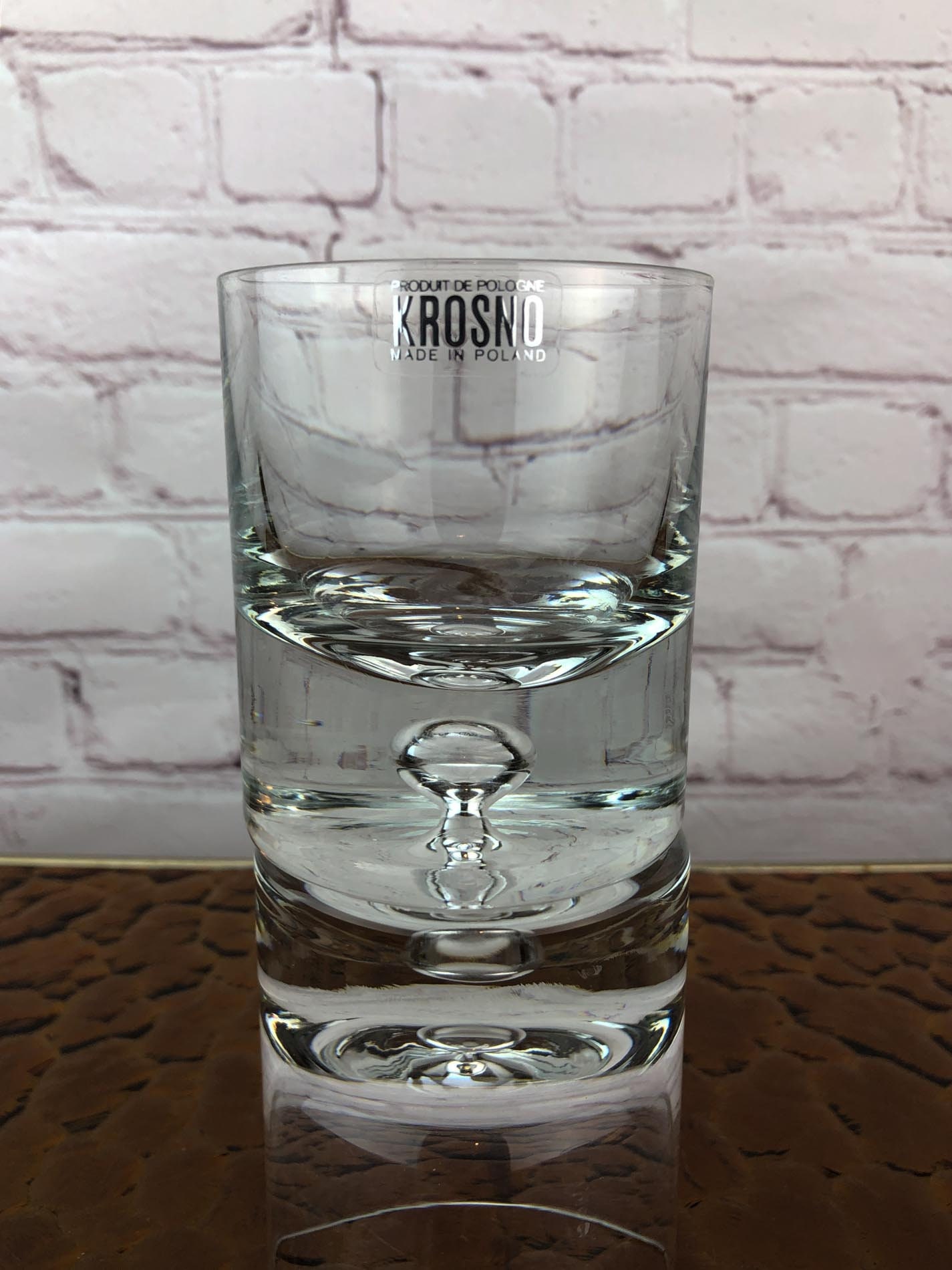 Crystal Whisky Glasses(Set of Four), Krosno Poland, Suspended Bubble