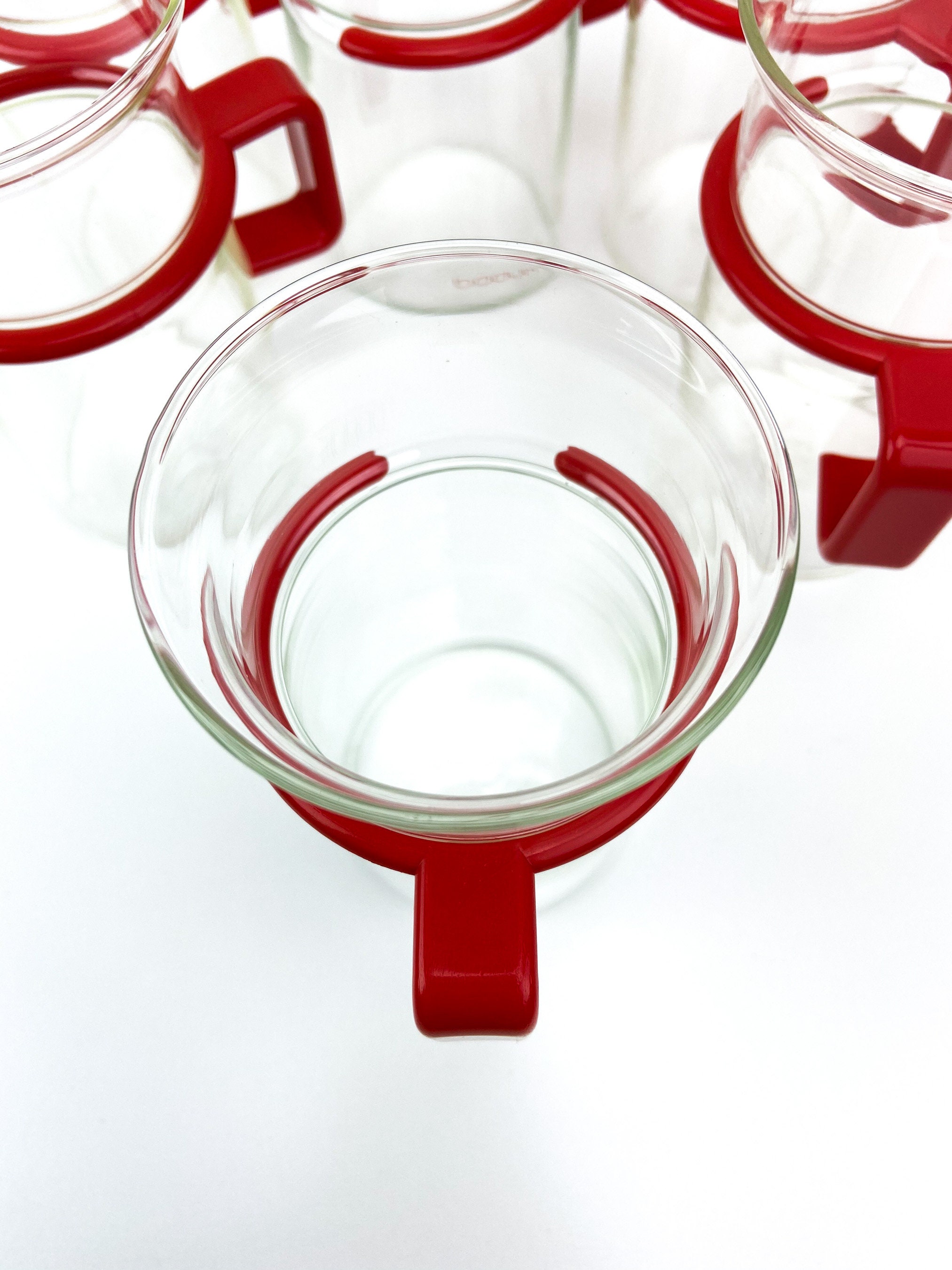 Bodum Glasses, Red Base Bodum Glasses, Picard's Tea Cup, Bodum Denmark