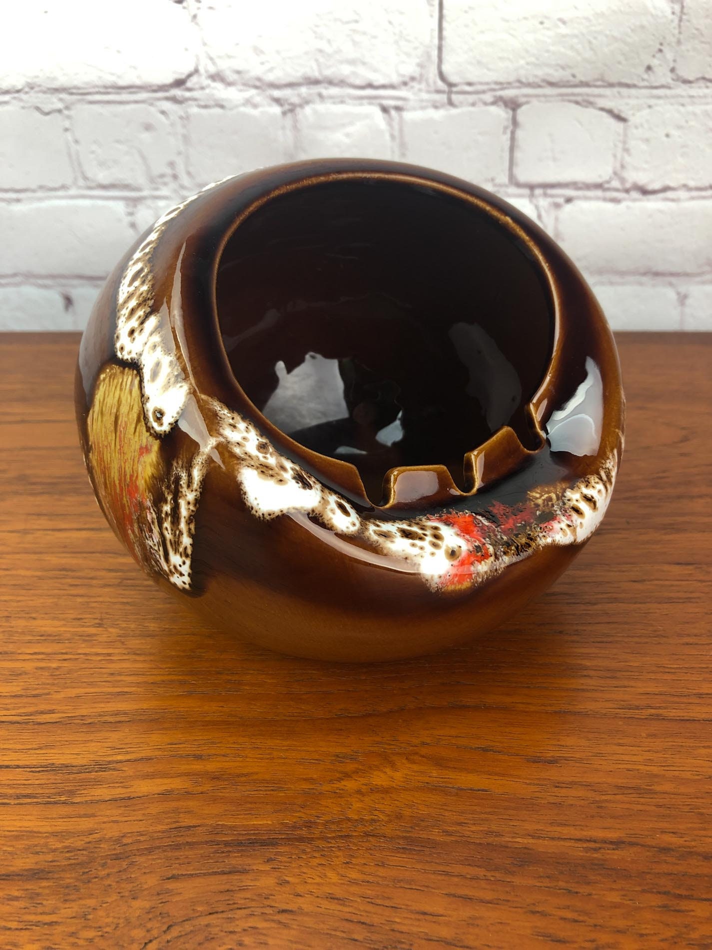 Space Age Ashtray, Sphere Ashtray, Chalvignac Art Pottery, Fat Lava