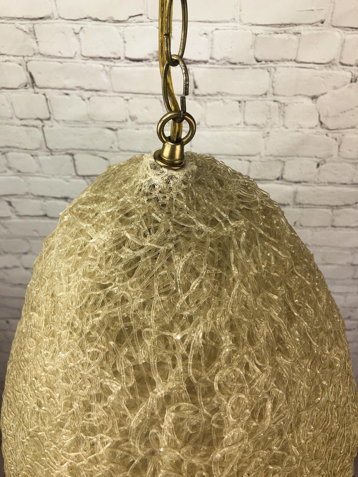 Spaghetti Swag Lamp, Lucite Spaghetti Swag Lamp, Boho Swag Lamp, Mid