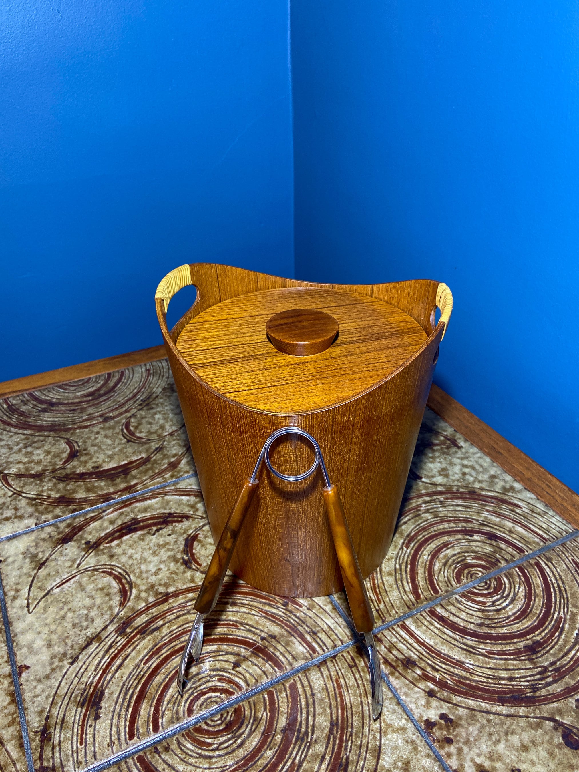 Teak Ice Bucket Vintage Teak Ice Bucket Mid Century Ice Bucket Vintage