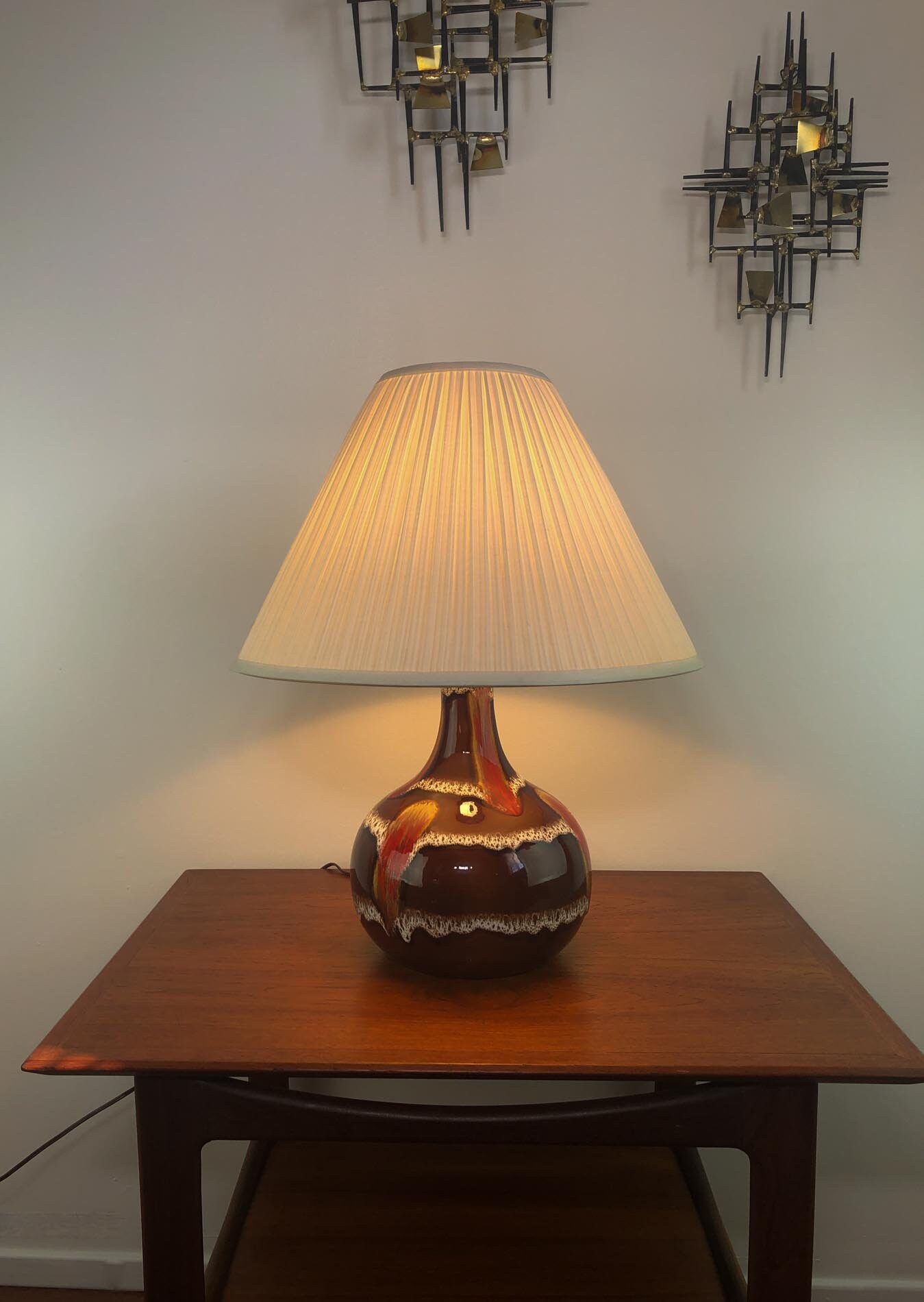 Mid Century Lamp, MCM Table Lamp, Maurice Chalvignac Art Pottery Lamp