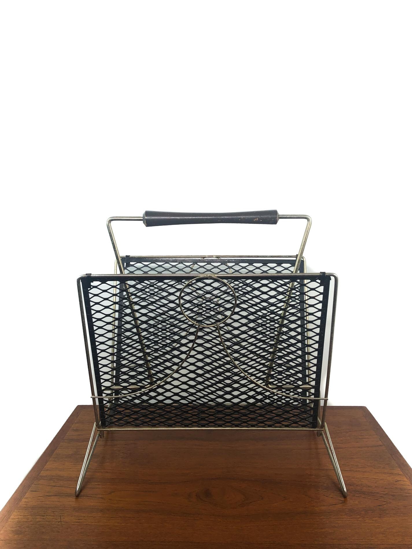 Mid Century Record Stand, LP Rack, Brass Plated Record Stand, Vintage Record Rack, Brass