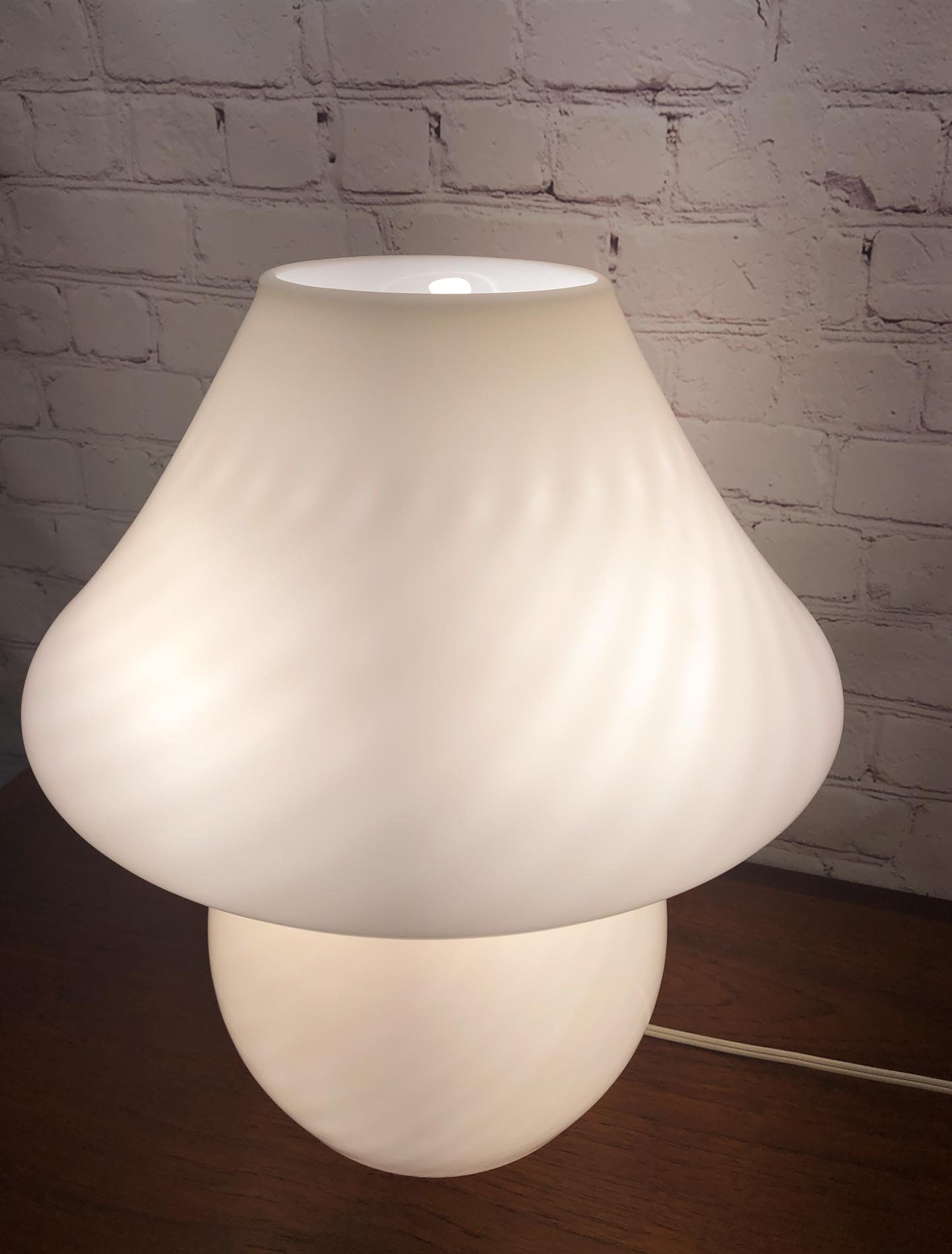Murano Mushroom Lamp, Murano Mushroom Glass Lamp, Murano Swirl Mushroom