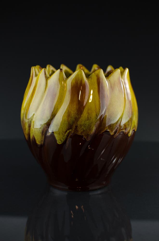 Blue Mountain Pottery Vase, Mid Century Studio Art Glaze Tulip Vase, Ceramic Table Lamp, BMP