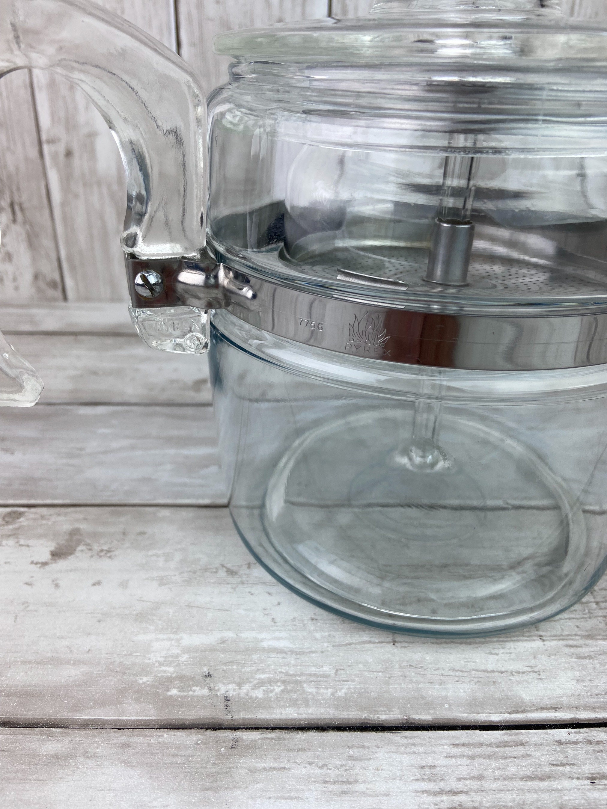 Pyrex 6 Cup Percolator Clear Glass Percolator 7756B Pyrex Flameware