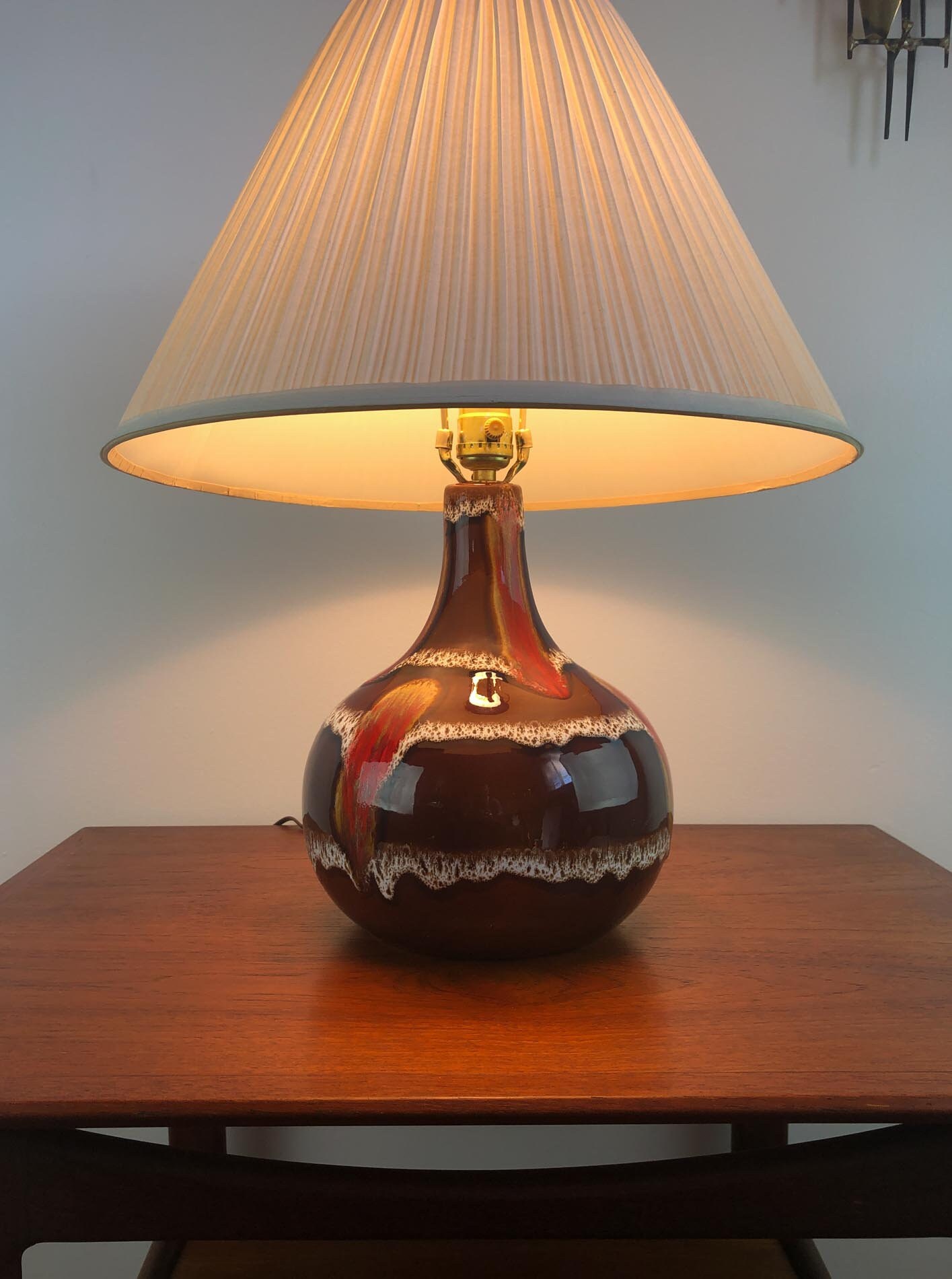 Mid Century Lamp, MCM Table Lamp, Maurice Chalvignac Art Pottery Lamp