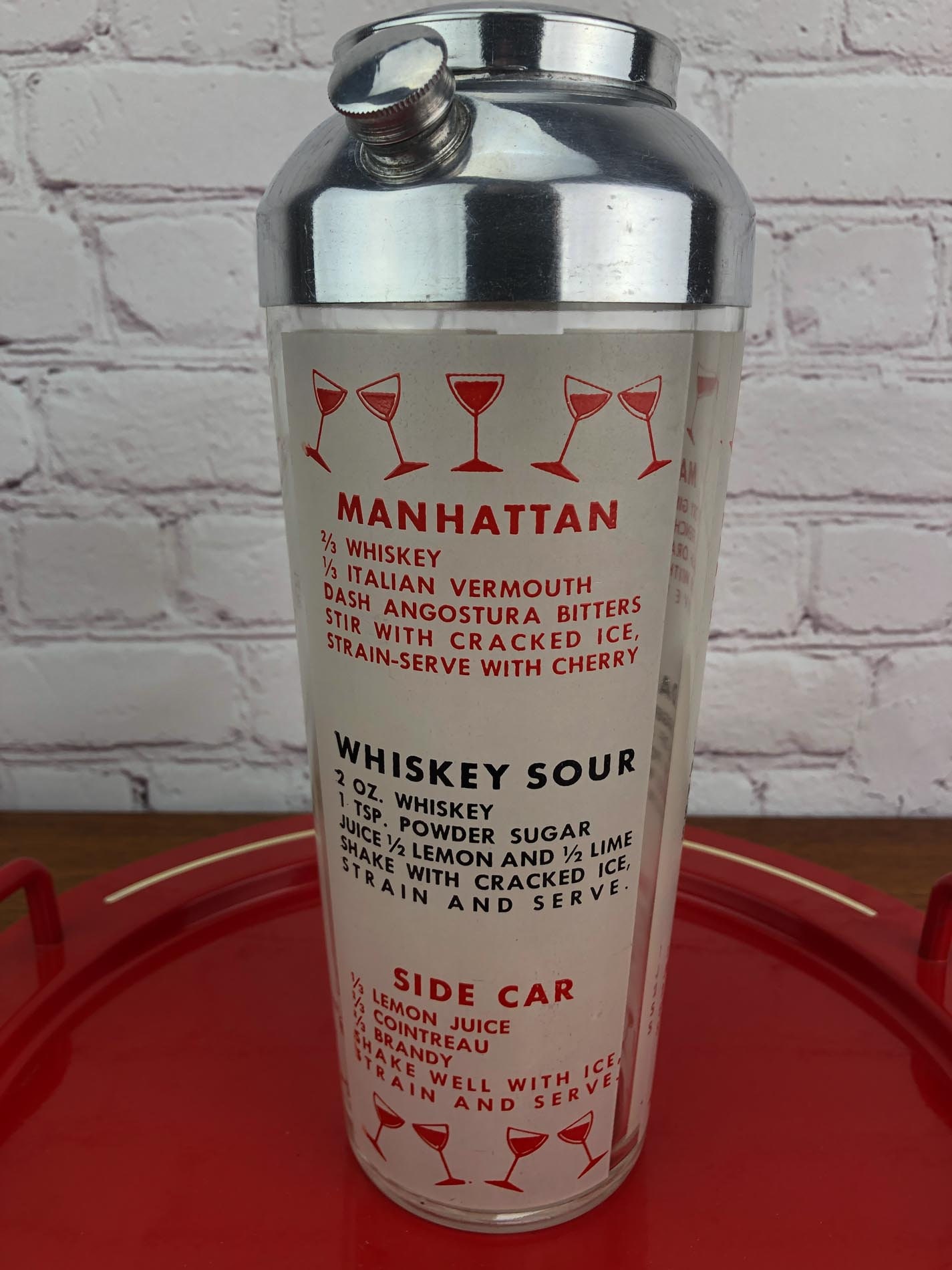 Vintage Cocktail Shaker, Recipe Cocktail Shaker, Vintage Cocktail