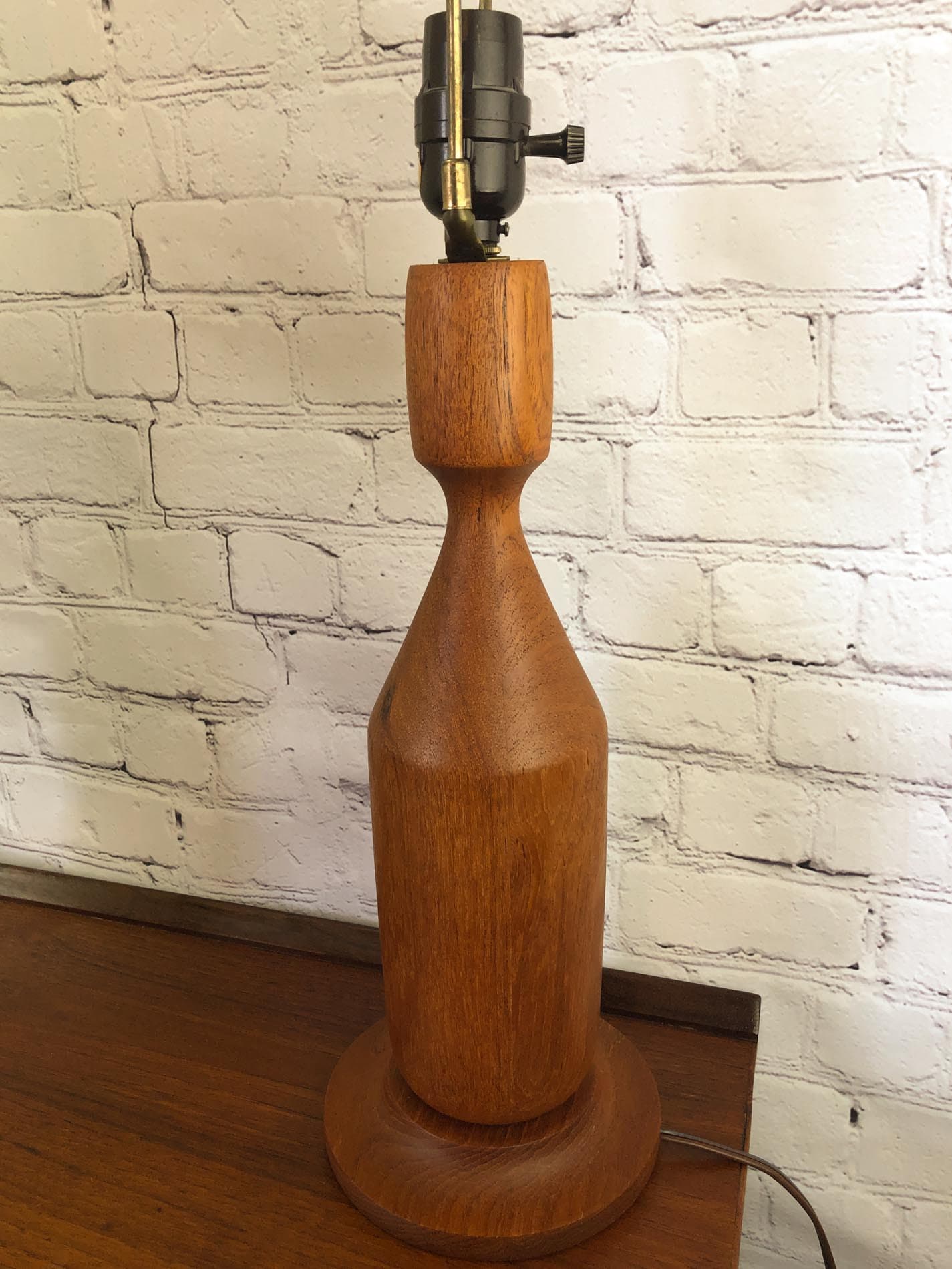 Mid Century Modern Teak Table Lamps (PAIR), Teak Lamps, Solid Teak Lamps