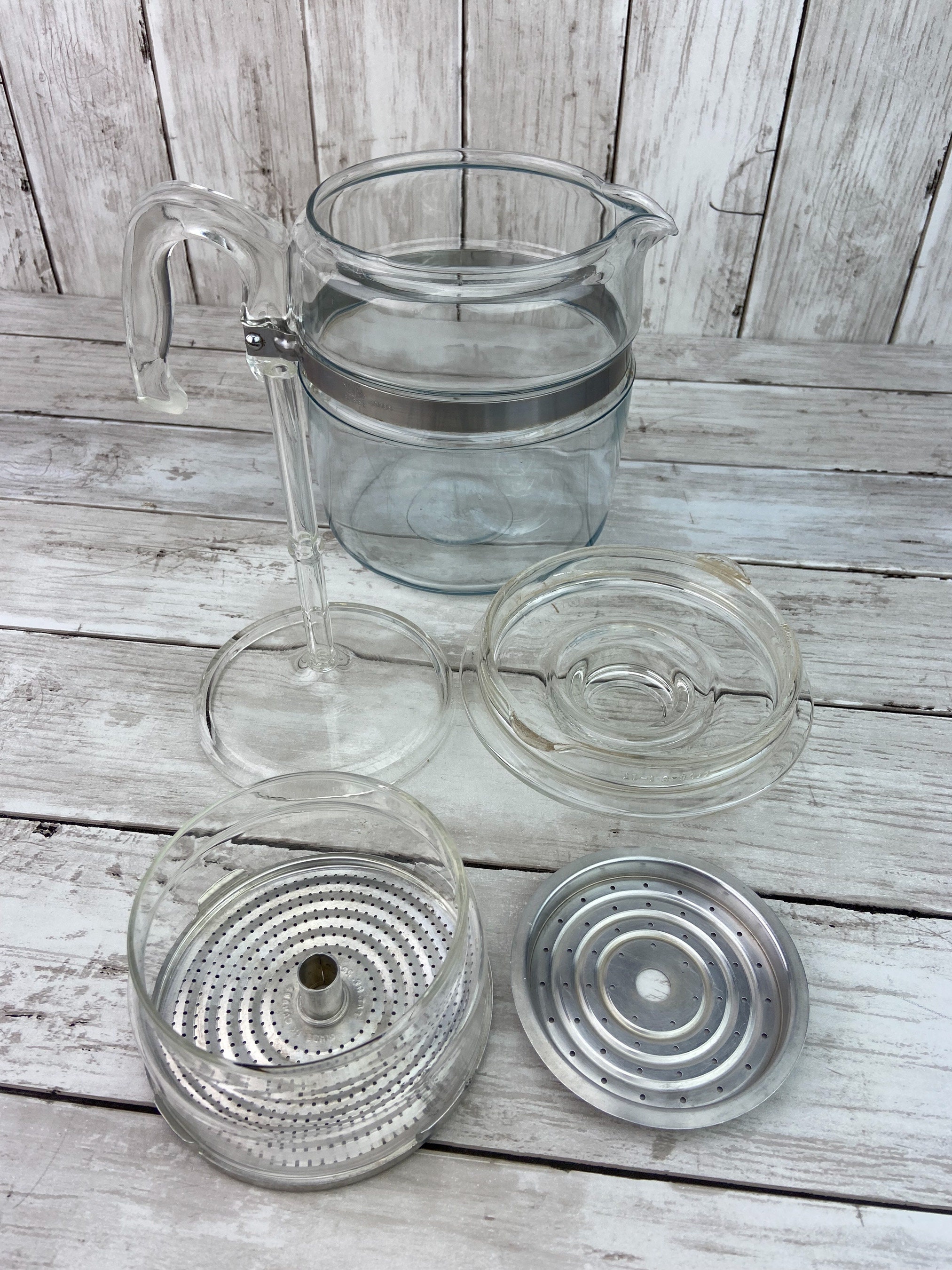 Pyrex 6 Cup Percolator Clear Glass Percolator 7756B Pyrex Flameware