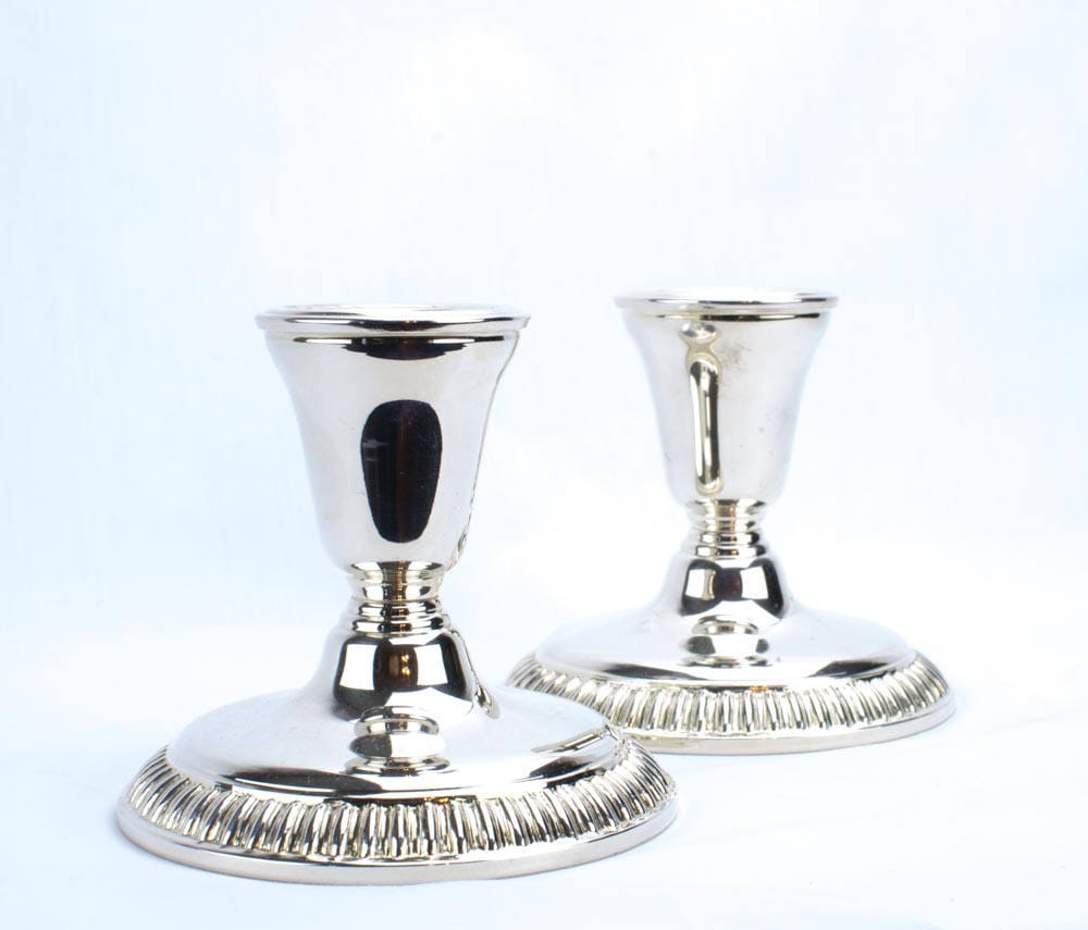 Birks Regency Plate Silver Plated Candlesticks