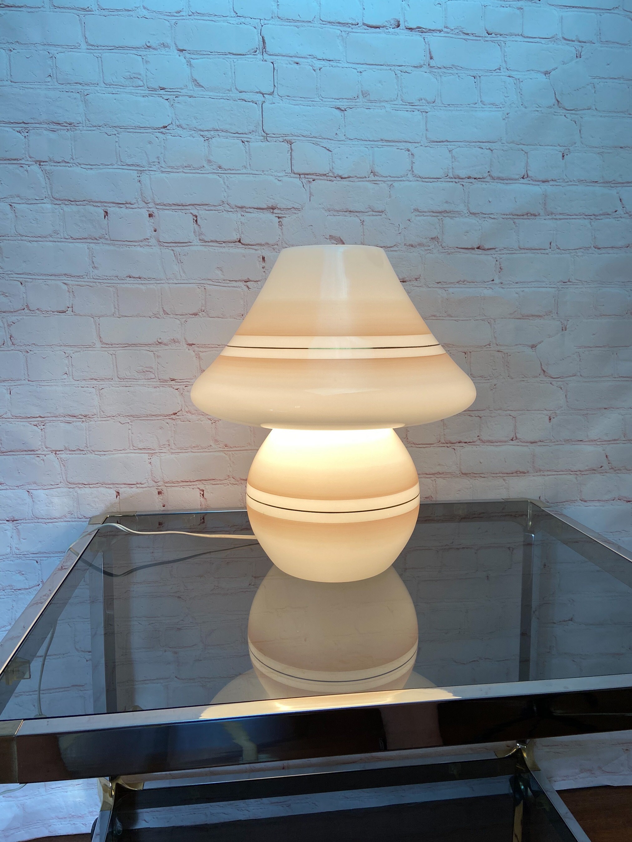 Murano Mushroom Lamp White Murano Mushroom Glass Lamp Murano Mushroom