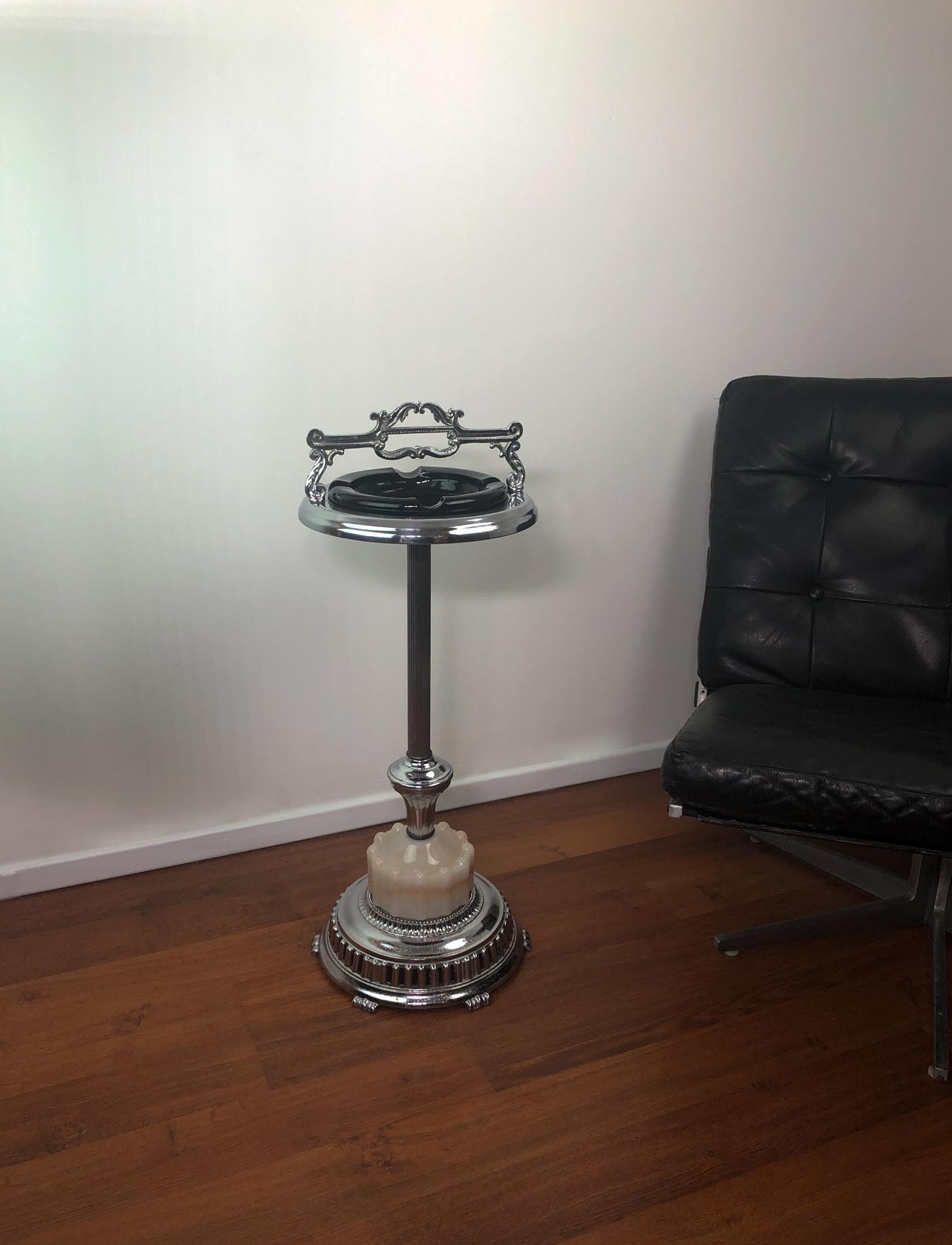 Vintage Standing Ashtray, Vintage Chrome Ashtray, Ashtray Stand, Chrome Standing Ashtray