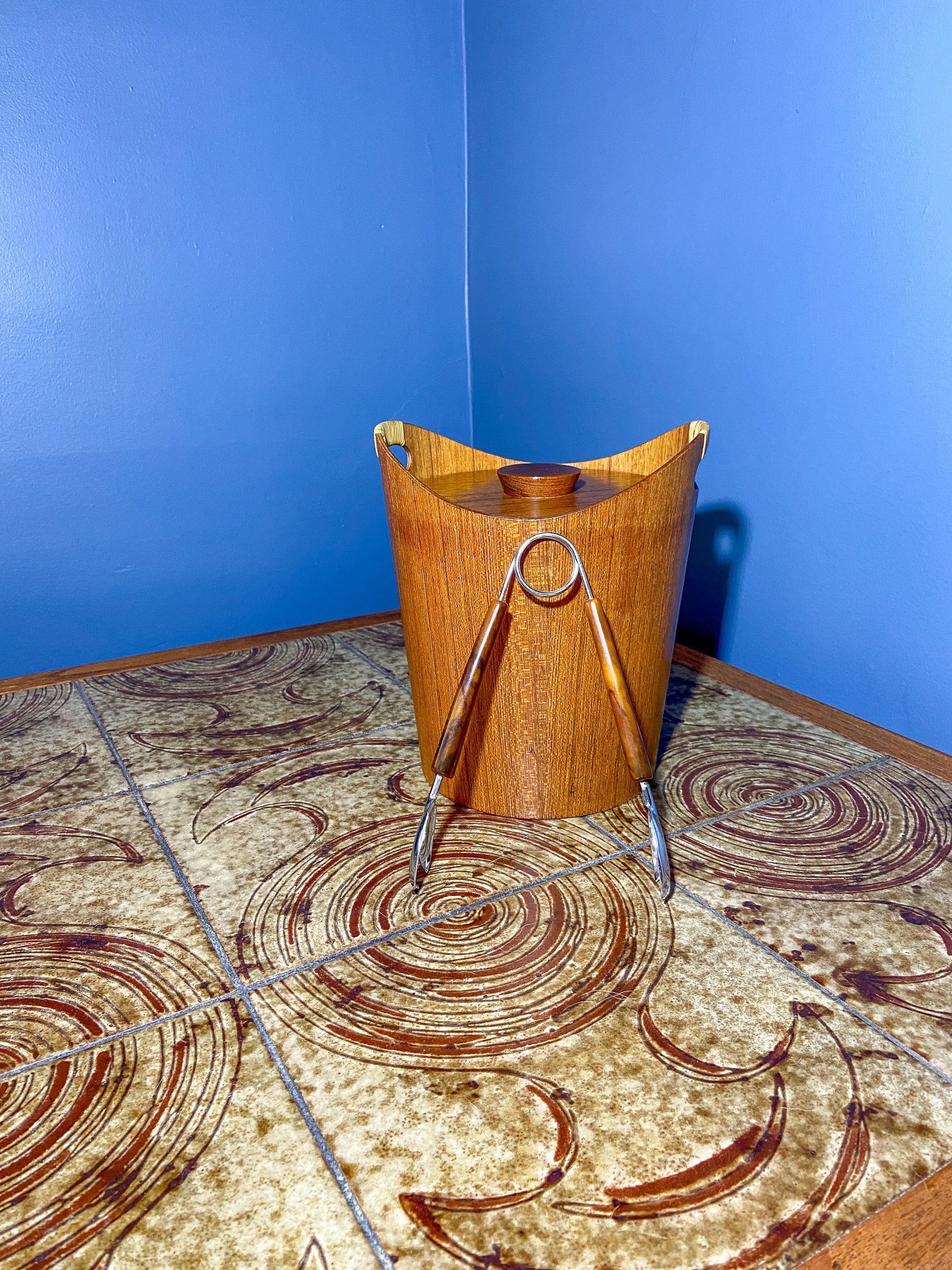 Teak Ice Bucket Vintage Teak Ice Bucket Mid Century Ice Bucket Vintage