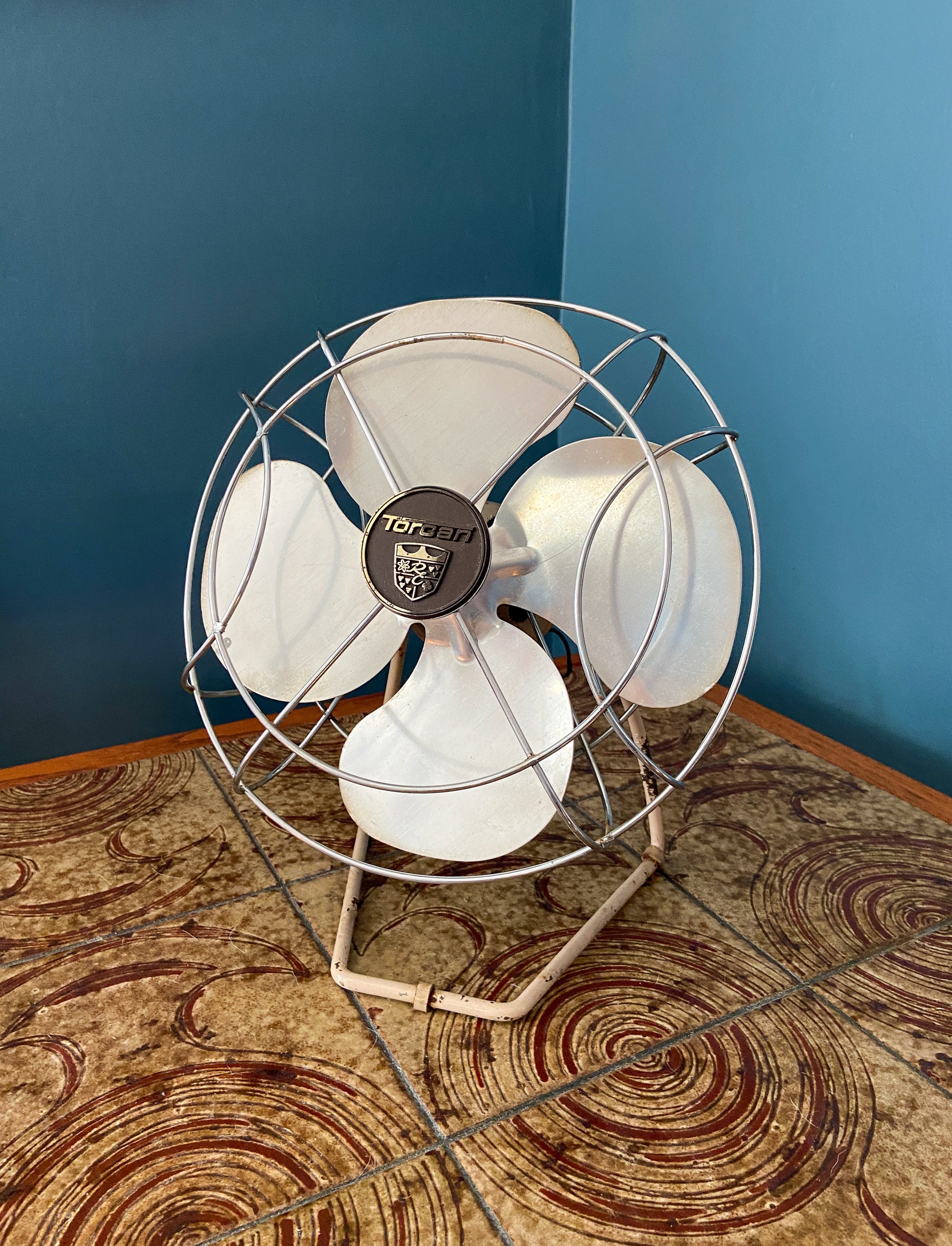Vintage Electric Fan Torcan Desk Fan MCM Electric Fan 1950s Electric Fan