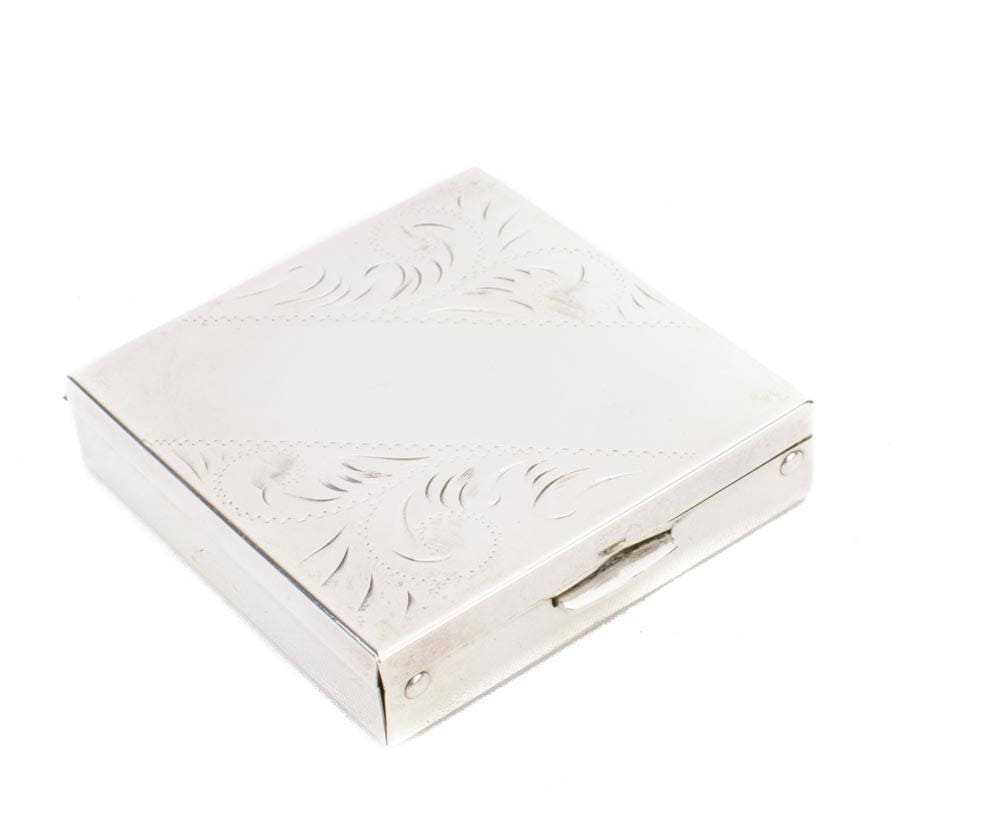 Sterling Silver Compact Mirror / Art Nouveau Compact by Dorel, Montreal