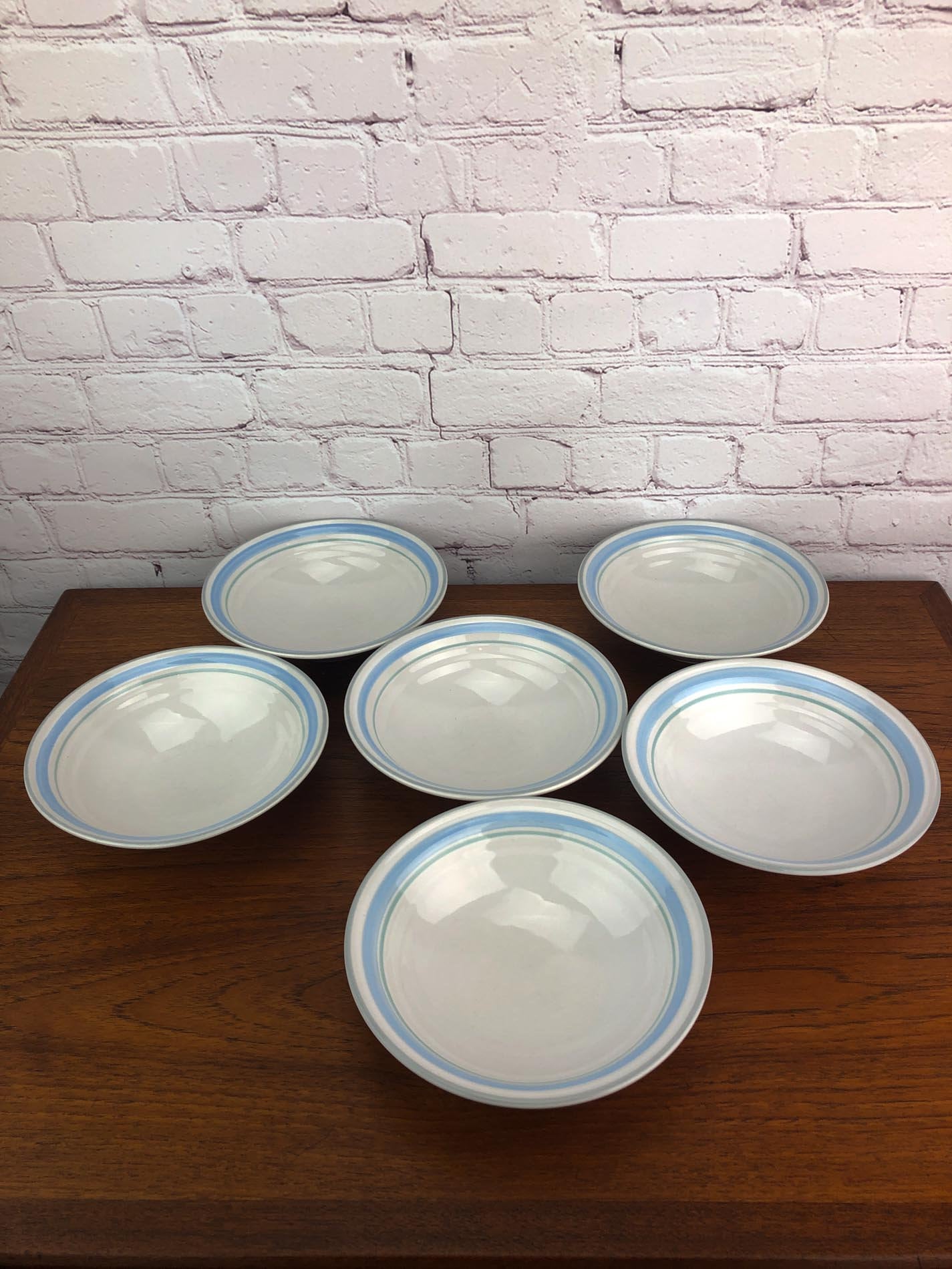 Fascino Stoneware Cereal Bowls(8) by Yamaka Made and Hand Decorated in