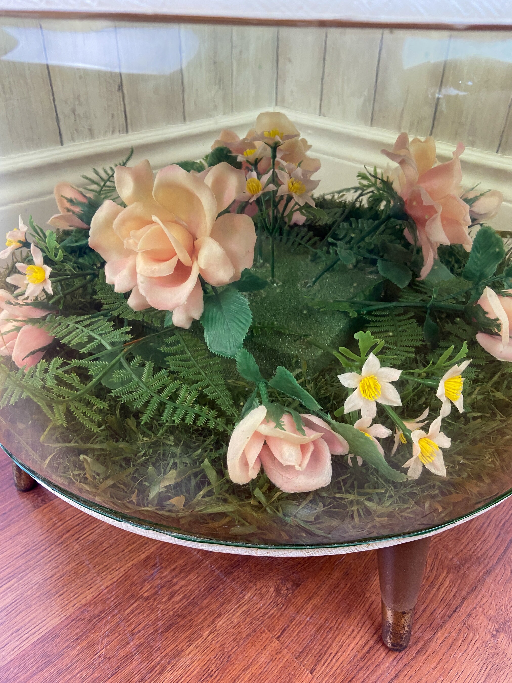 Vintage Inflatable Footstool Ottoman Terrarium Ottoman Mid Century