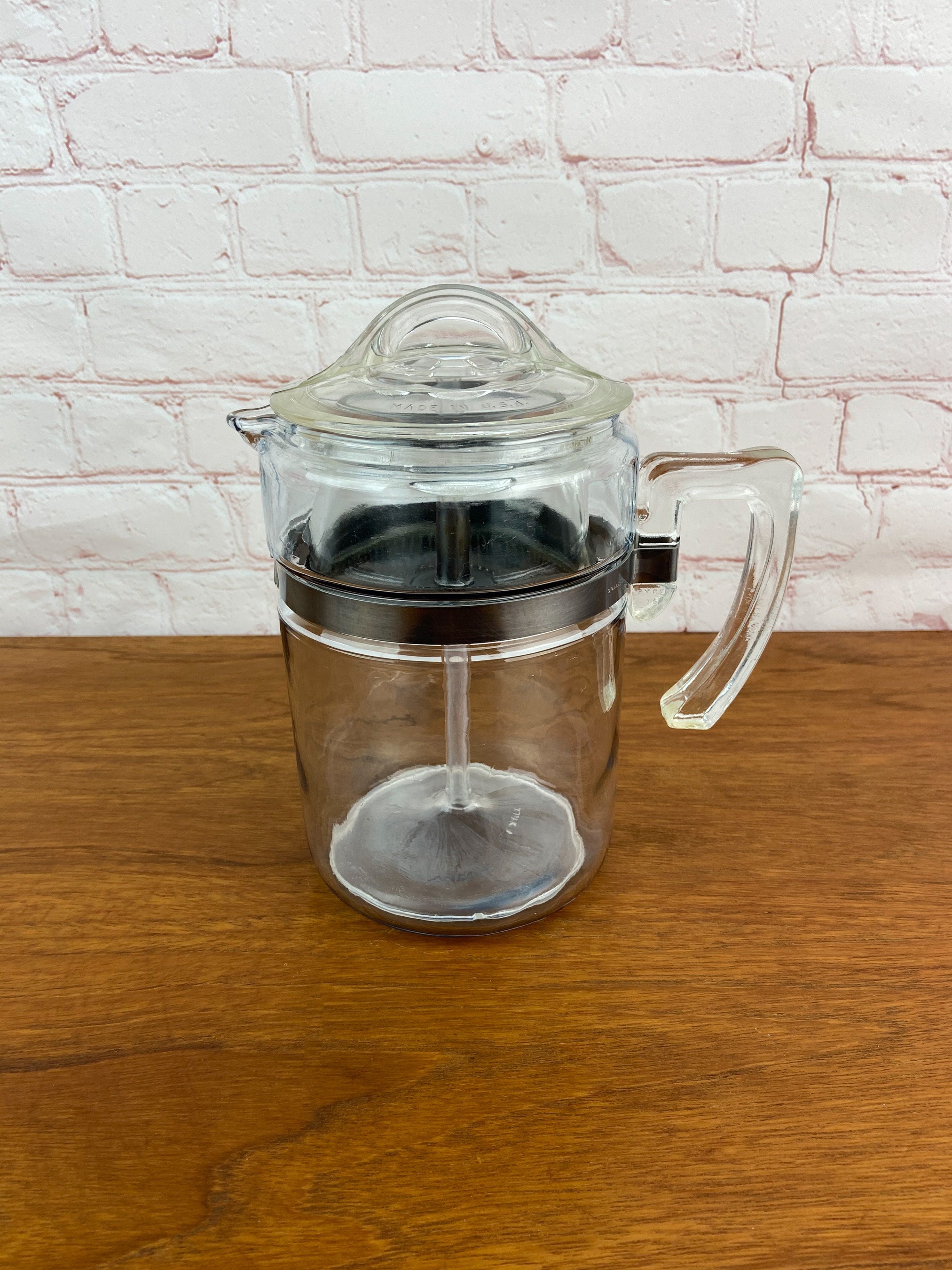 Pyrex Percolator 7826B, 6 Cup Percolator, Made in USA, 1950's