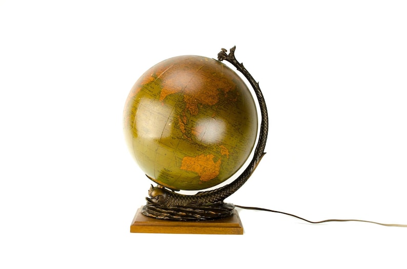 George F. Cram Co. Illuminated Nautical Themed Globe