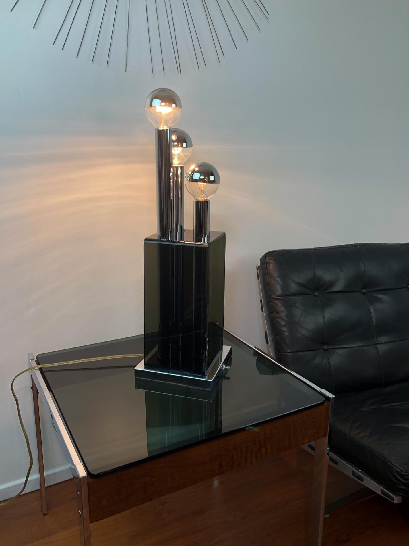 Lucite Table Lamp, Mid Century Futuristic Table Lamp, Space Age Table