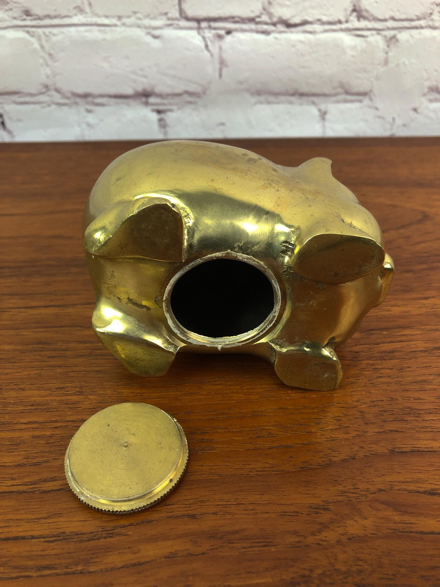Brass Piggy Bank, Brass Pig, Heavy Brass Piggy Bank