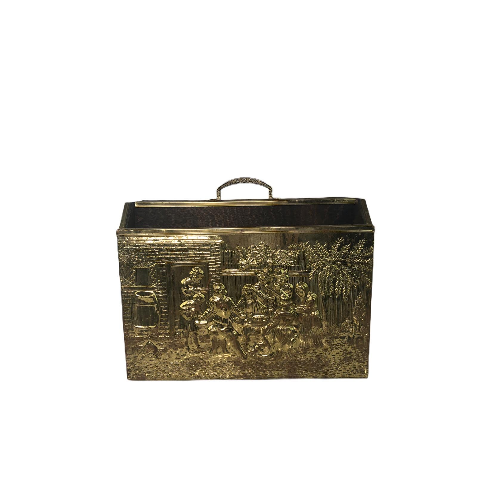 Lombard Brass Embossed Magazine Rack Brass Magazine Rack, Brass