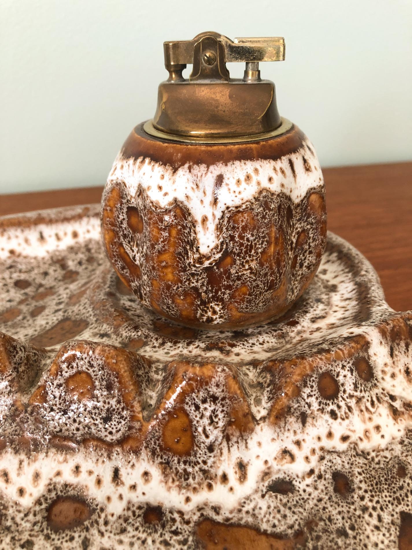 ON HOLD—Maurice Chalvignac Art Pottery, Fat Lava Ashtray, Mid Century