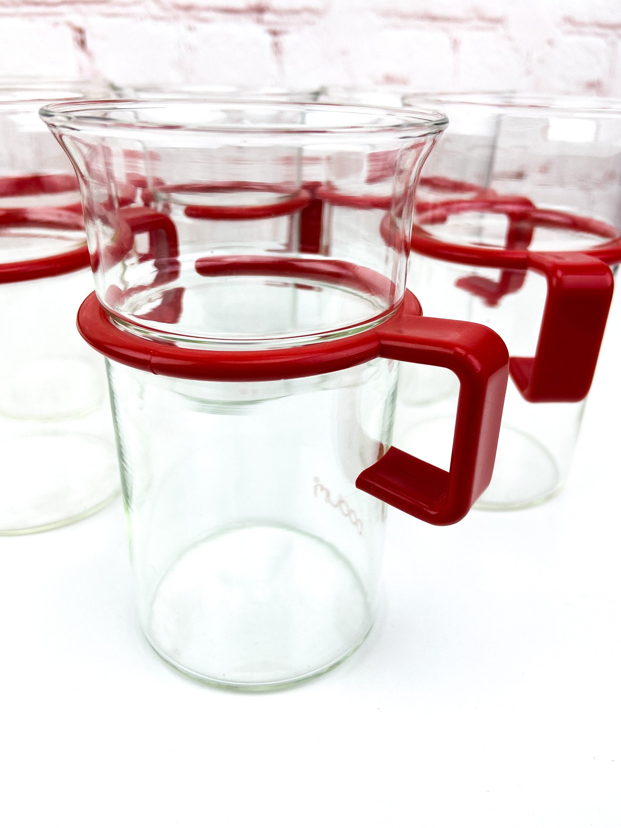 Bodum Glasses, Red Base Bodum Glasses, Picard's Tea Cup, Bodum Denmark