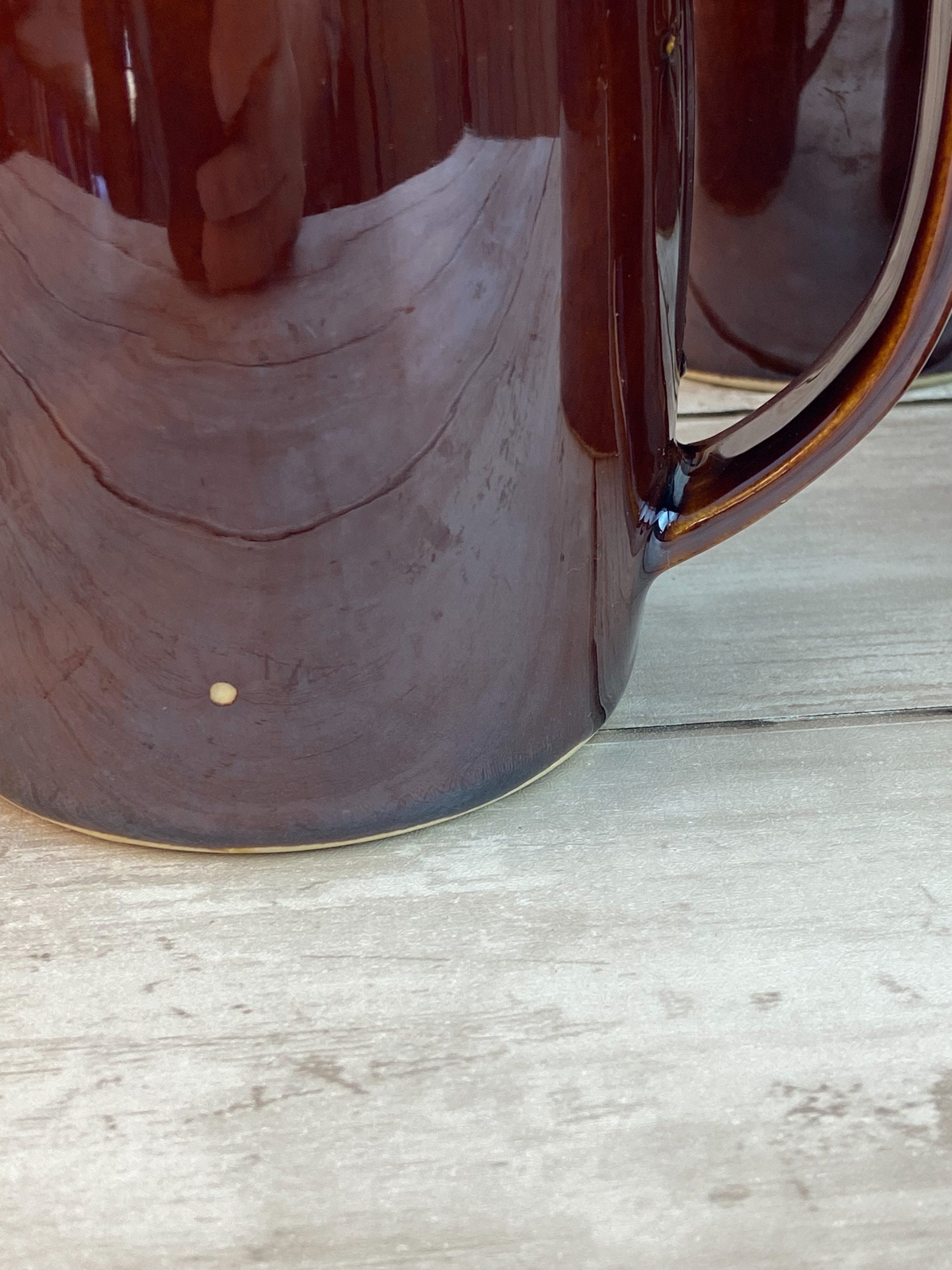 Hull Pottery Brown Drip Mugs, Hull Pottery USA, Brown Drip Stein, Hull